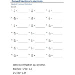 Decimals And Fractions Interactive Worksheet