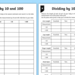 Dividing By 10 And 100 Differentiated Worksheet Worksheets