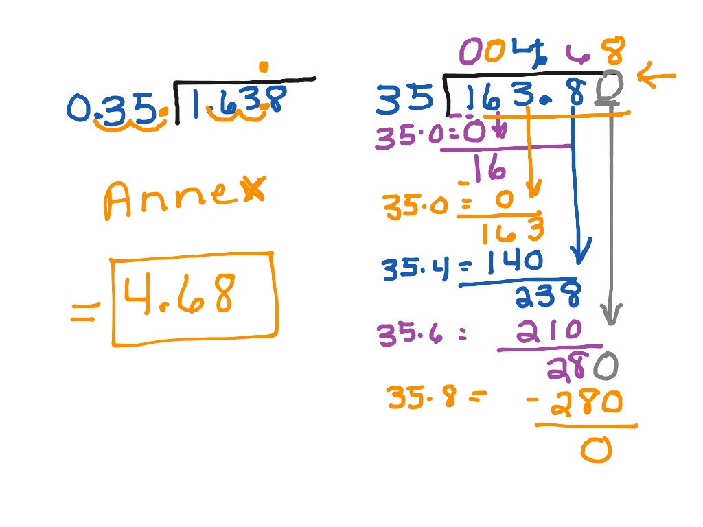 Dividing Decimals By Decimals Annexing Zeros Math Arithmetic 