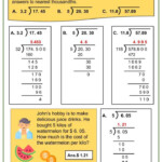 Dividing Whole Numbers And Decimals Tenths To Thousandths Worksheets