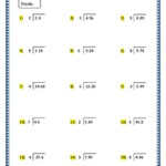 Division Of Decimals Quotient As Mixed Number Printable Worksheets