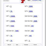 Exponents Worksheets