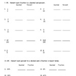 Fraction Decimal Percent Worksheet