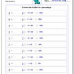 Fractions Decimals And Percentages Table Worksheet Fraction