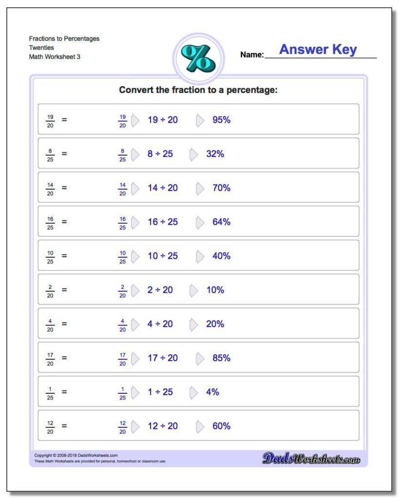 Fractions To Percentages