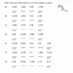 Free Comparing Decimals Worksheet 5th Grade Top Worksheet