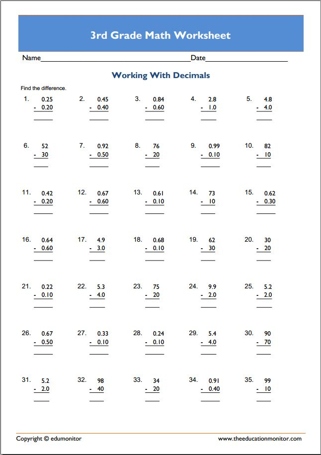 Free Decimal For Grade 3 Grade 3 Place Value Worksheet Find The 