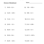 Free Printable Decimal Division Worksheet