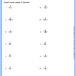 Grade 5 Fraction To Decimal Conversion Worksheets www grade1to6