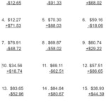 Money Addition And Subtraction 4 Digits With Decimals Worksheet