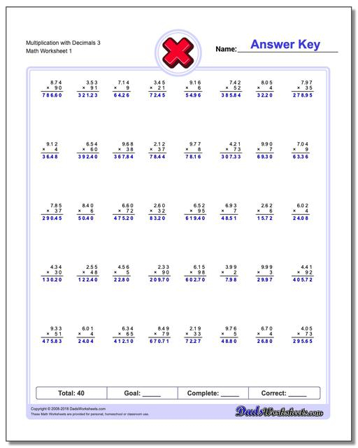 Multiplication With Decimals