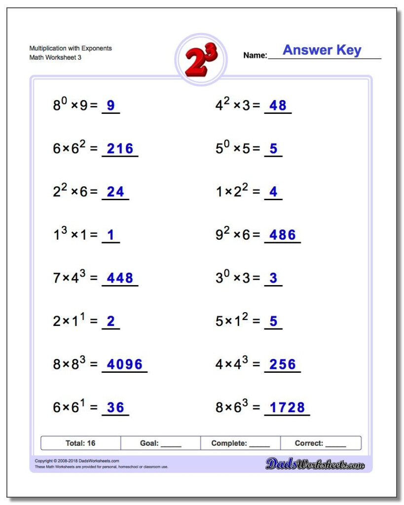 Multiplication With Exponents