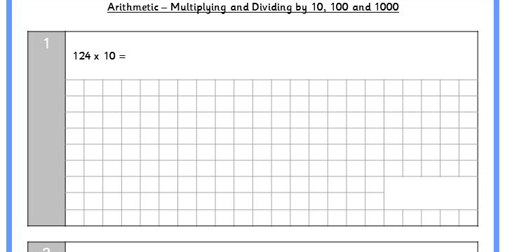 Multiplying And Dividing Decimals By 10 100 And 1000 Worksheet Ks2 