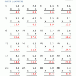 Multiplying Decimals By Whole Numbers Worksheet Grade 5 Favorite