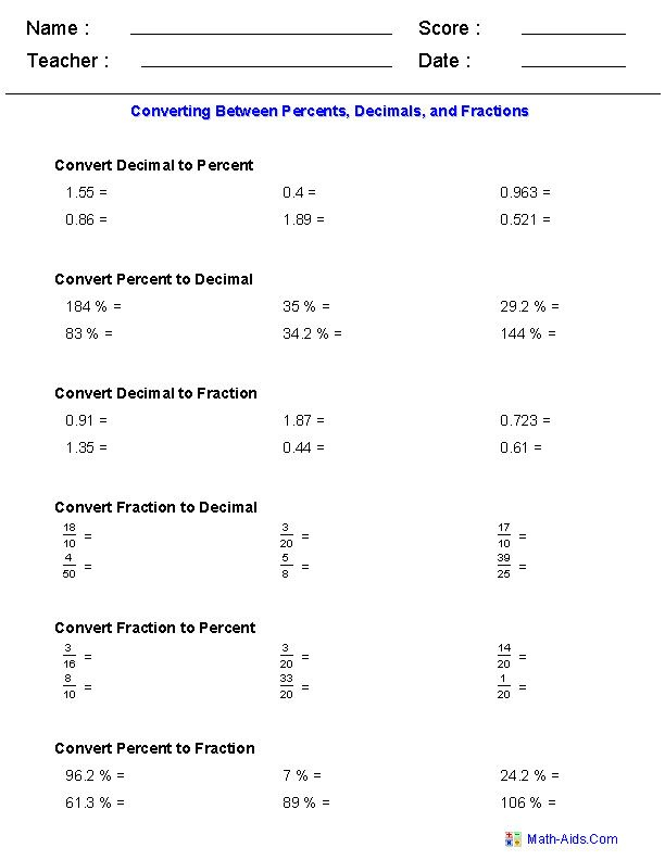 Ordering Fractions And Decimals Worksheet In 2020 Fractions 