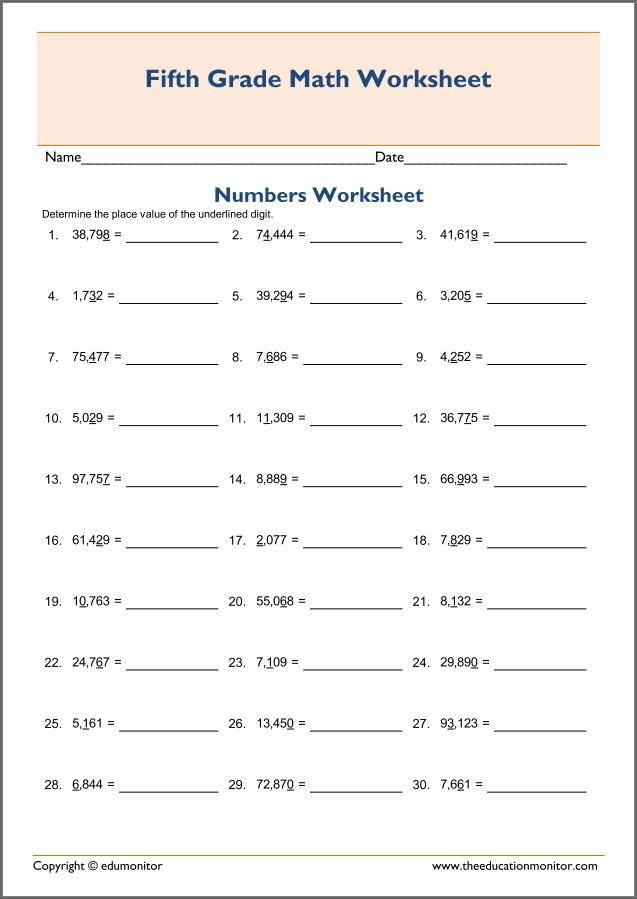 Place Value With Decimals 5th Grade