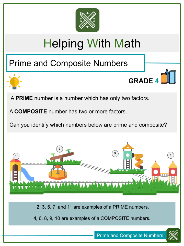 Prime And Composite Numbers 4th Grade Math Worksheets