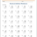 Printable Fifth Grade Decimal Worksheets EduMonitor