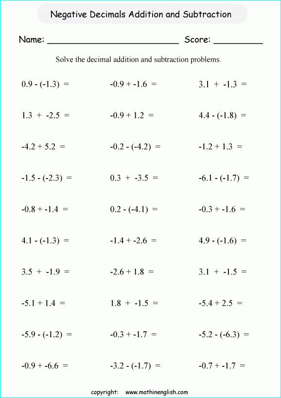 Printable Primary Math Worksheet For Math Grades 1 To 6 Based On The 