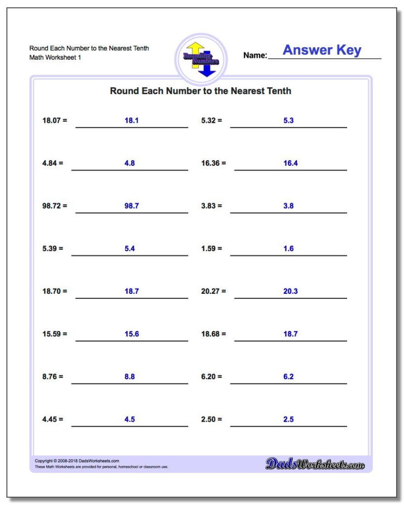 Rounding Decimals Worksheet 5th Grade Worksheet List