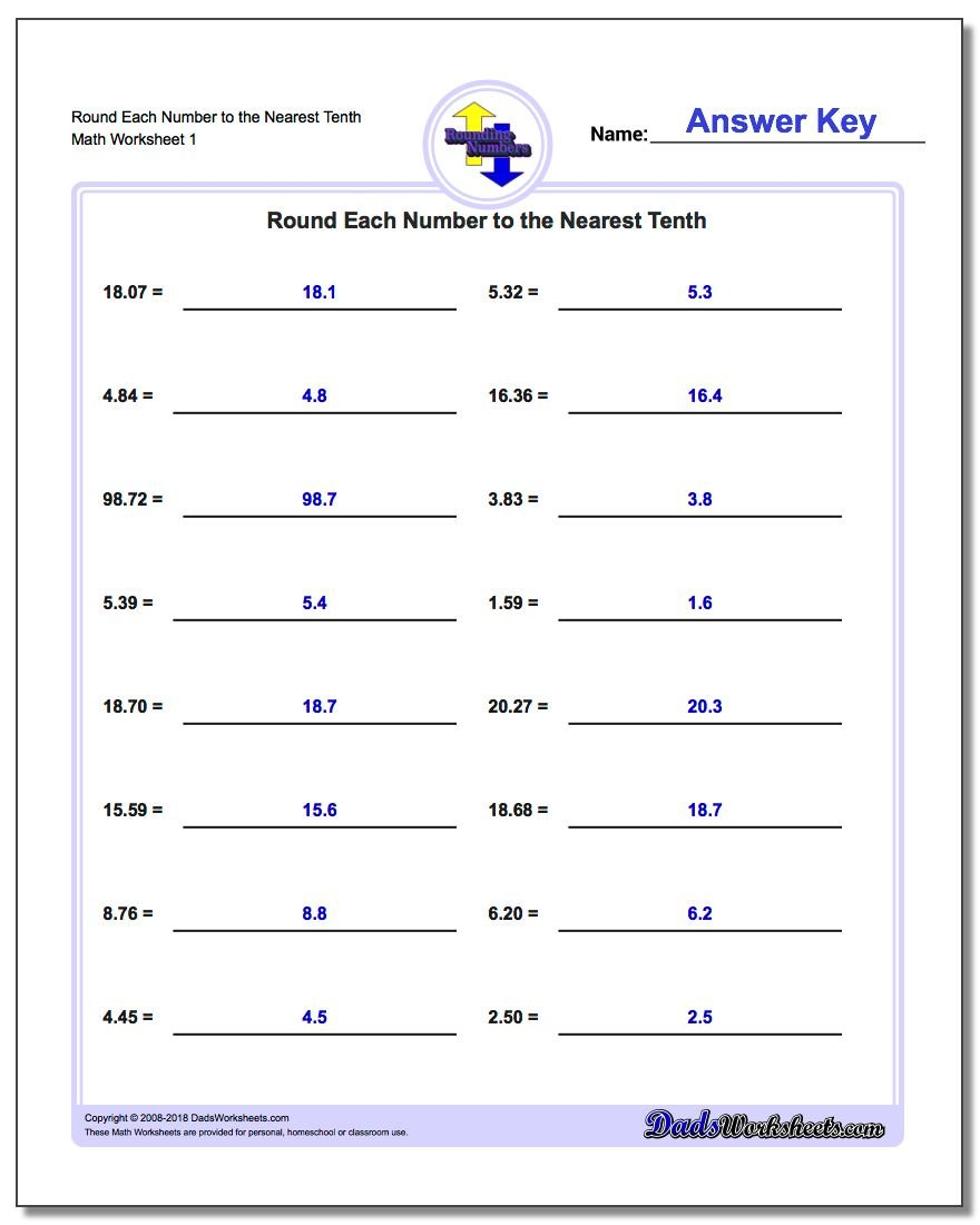 Rounding Decimals Worksheet 5th Grade Worksheet List