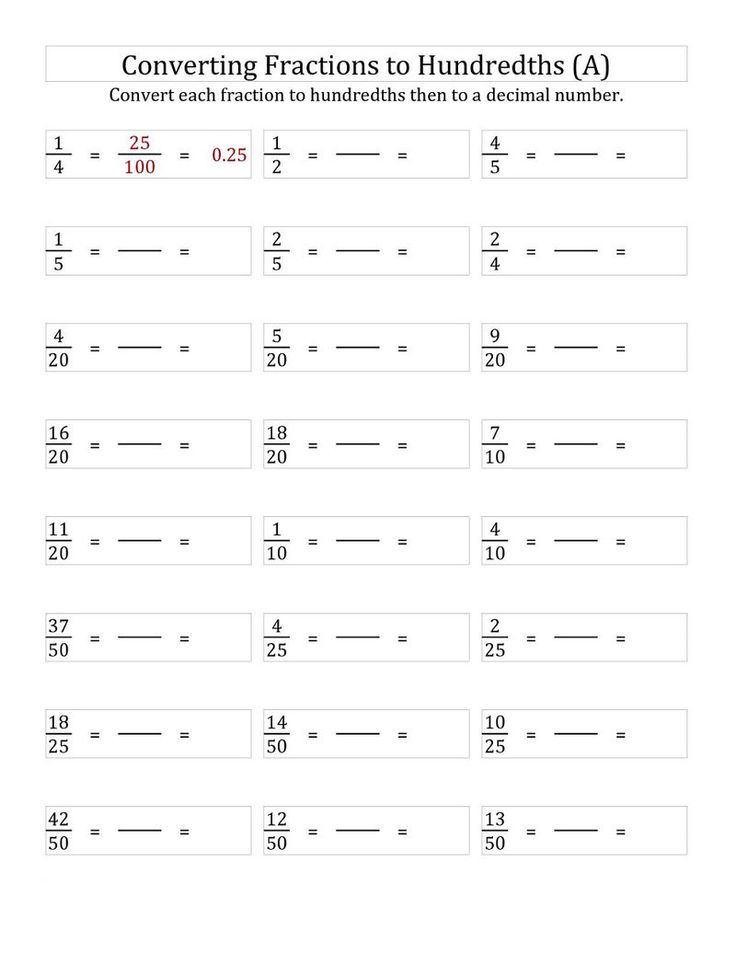 Tenths And Hundredths Worksheet Converting