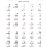 The Multiplying 2 Digit By 2 Digit Numbers With Various Decimal Places