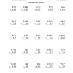 The Multiplying 3 Digit By 2 Digit Numbers With Various Decimal Places