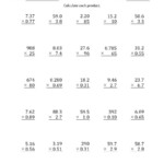 The Multiplying 3 Digit By 2 Digit Numbers With Various Decimal Places