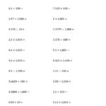 The Multiplying And Dividing Decimals By Positive Powers Of Ten