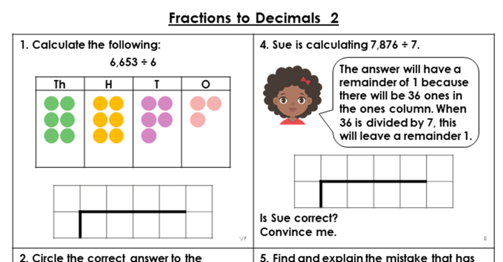 Year 6 Fractions To Decimals 2 Lesson Classroom Secrets Classroom 