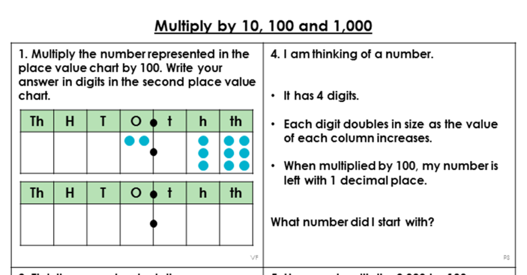 Year 6 Multiply By 10 100 And 1 000 Lesson Classroom Secrets 