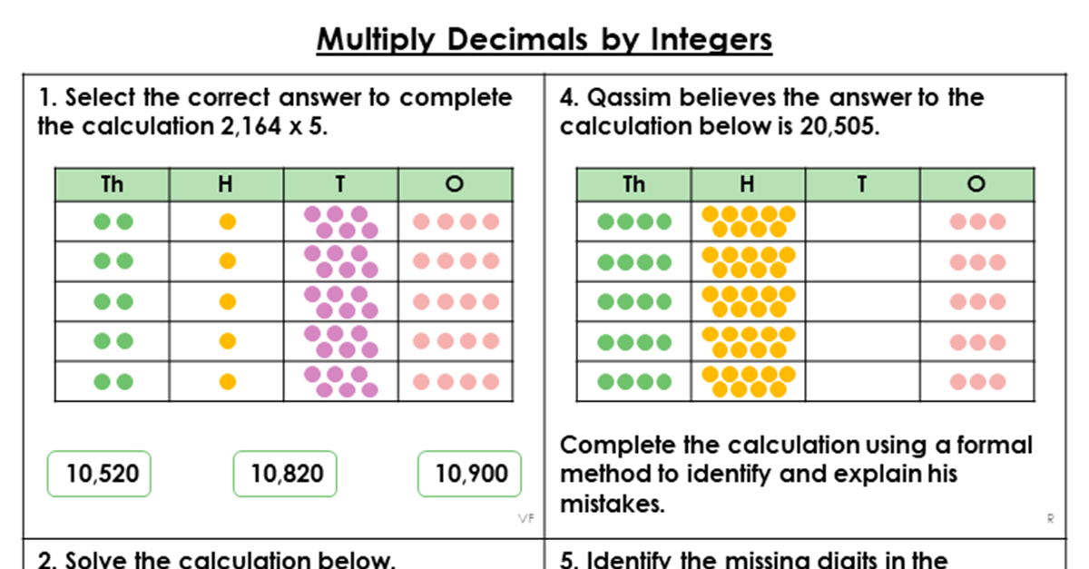 Year 6 Multiply Decimals By Integers Lesson Classroom Secrets 