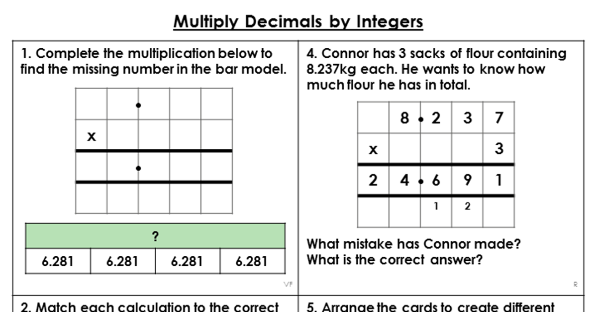 Year 6 Multiply Decimals By Integers Lesson Classroom Secrets 