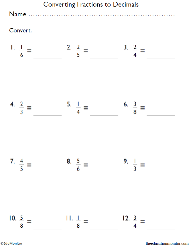 4th Grade Converting Fractions To Decimals EduMonitor