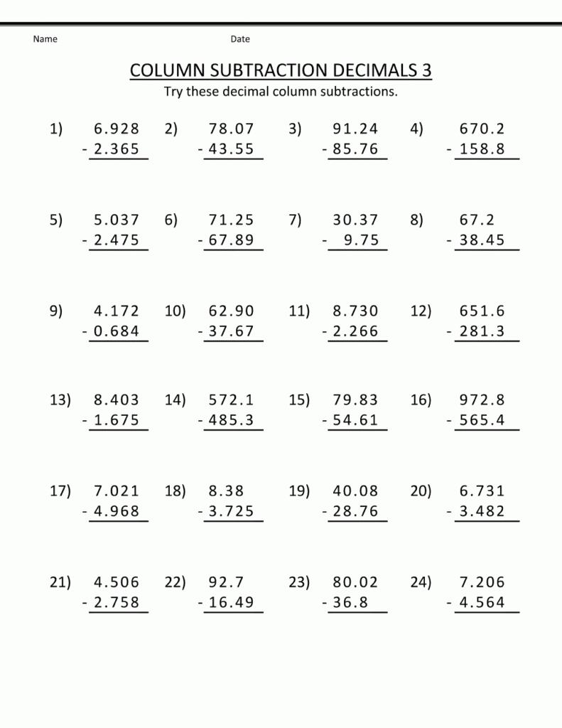 4th Grade Math Worksheets Best Coloring Pages For Kids