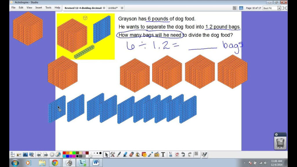 5th Grade Dividing Decimals Using Base Ten Blocks YouTube