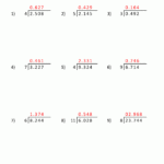 6th Grade Math Worksheets Multiplying And Dividing Decimals