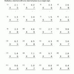 6Th Grade Multiplication Decimals Worksheets Adding And Subtracting