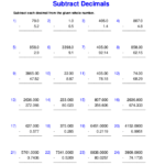 Add Subtract Multiply Divide Decimals Worksheets Worksheets Key