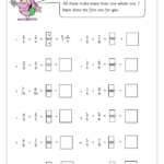 Adding Fractions 2 Fraction And Decimal Worksheets For Year 4 age