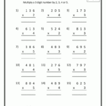 Color By 3 Digit Multiplication Worksheets Free Printable Math