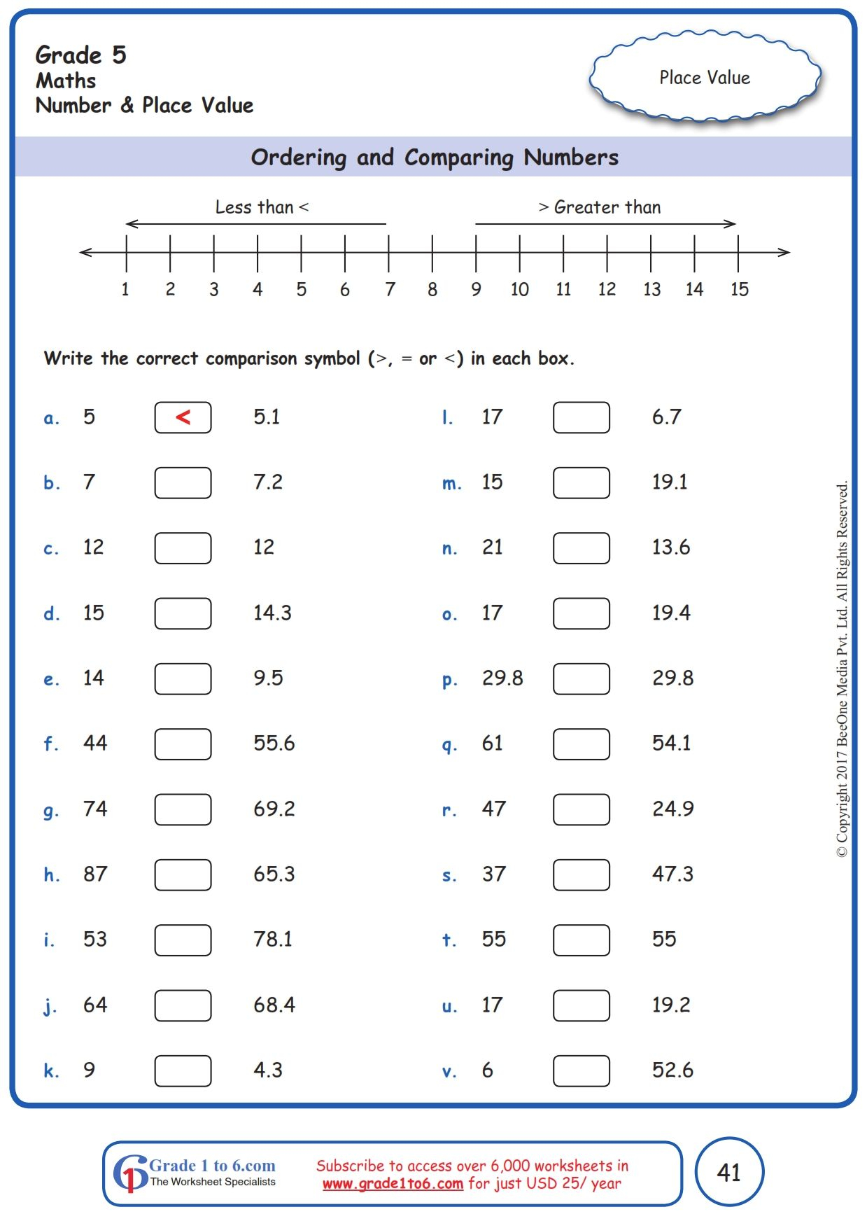 Comparing Decimals Worksheet Grade 6 Worksheetpedia