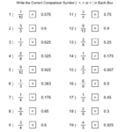 Comparing Fractions Decimals Worksheet