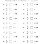 Comparing Fractions Decimals Worksheets Fractions Worksheets