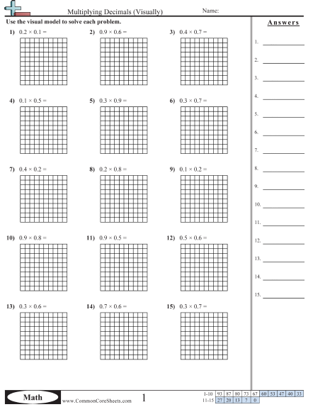 Decimal Worksheets Decimals Worksheets Decimals Common Core Worksheets