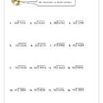 Divide 4 digit Numbers With Whole Number Remainders Division By