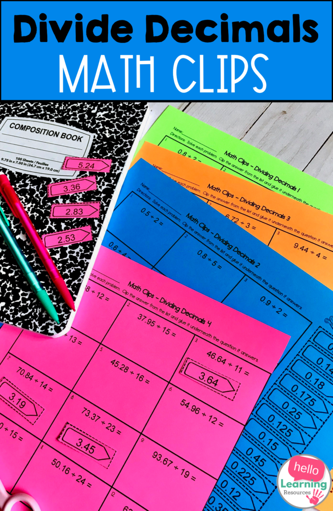 Dividing Decimals Activity Dividing Decimals Decimals Activity 