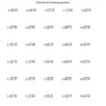 Dividing Decimals By Whole Numbers Worksheets Worksheets Key