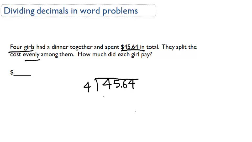 Dividing Decimals Word Problems CK 12 Foundation